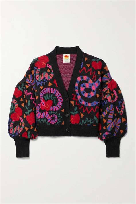 Farm Rio Jacquard Knit Cardigan Knit Cardigan Jacquard Knit Cardigan