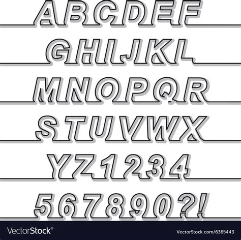 One Line Font Royalty Free Vector Image Vectorstock