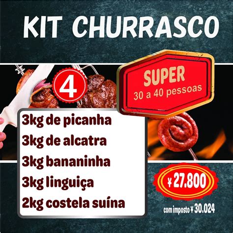 Kit Churrasco Super 30 A 40 Pessoas Bell Mart