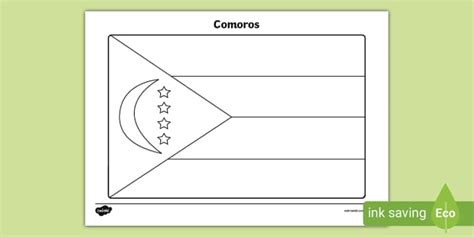 Free Comoros Flag Colouring Sheet Colouring Pages Twinkl