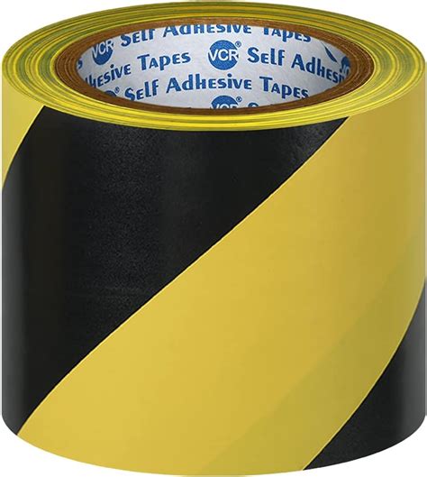 Vcr Black And Yellow Floor Marking Tape 18 Meters In Length 24mm 01