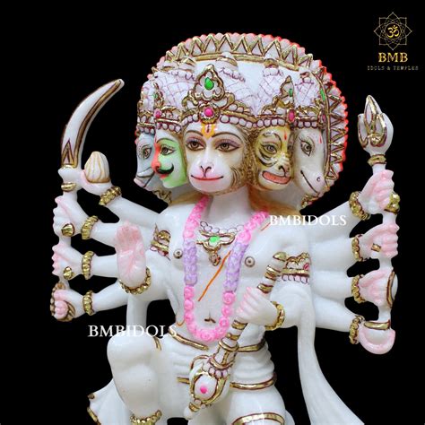 Panchmukhi Hanuman Murti White Marble Panchmukhi Statue Made In Marble