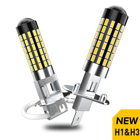 2x Super Bright H27 H1 H3 880 881 H27 Led Bulb 1200LM 6000K White Car