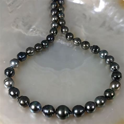 Rainbow Tahitian Pearls Bq X Mm Silver Tahitian Pearls