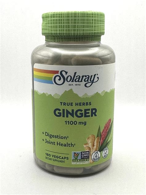 Solaray Ginger Root Capsules 550 Mg 180 VegCaps G W Herbs