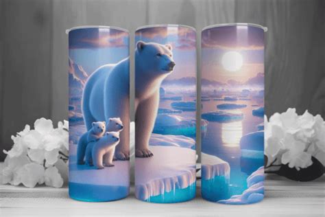 D Polar Bear Oz Skinny Tumbler Wrap Graphic By Sagorarts Creative