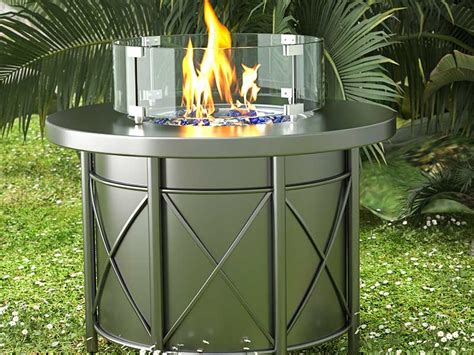 Amazon Grisun Round Fire Pit Glass Wind Guard 23 X 23 X 6 Inch