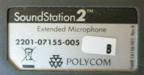 2 X Polycom 2201 07155 005 Soundstation2 Extended Microphone And Cables