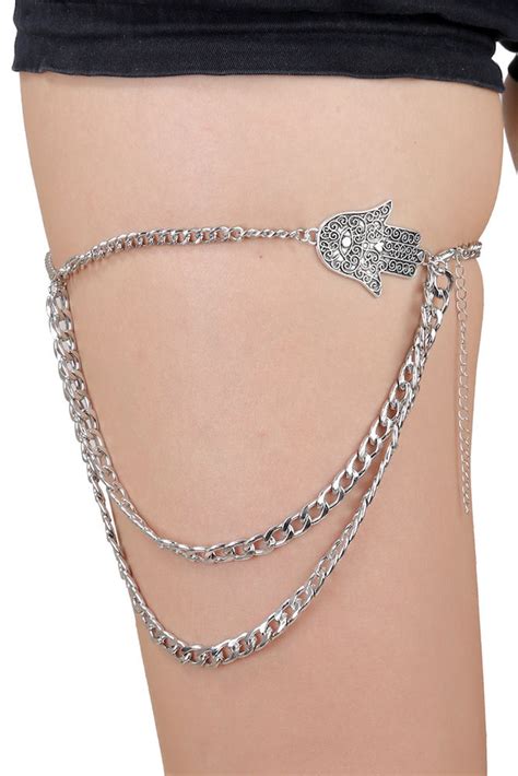 Femnmas Hand Symbol Leg Thigh Chain