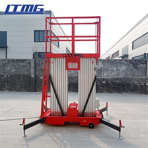 Ladder Aerial Mobile Elevator Aluminum Lift With Double Mast China