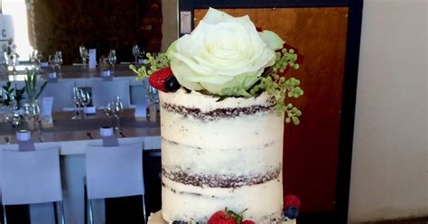 Three Tier Naked Wedding Cake At Rozendal