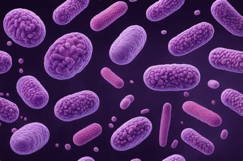 Ilustración realista de las bacterias cocci púrpuras Foto Premium