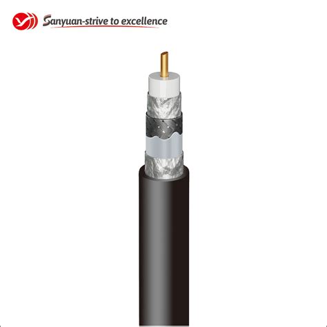 Dual RG6 75 Ohm Coaxial Drop Cable Black PVC Jacket SY2 RG6BV