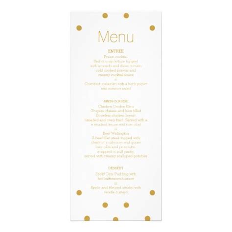 Modern Wedding Menu Gold Confetti