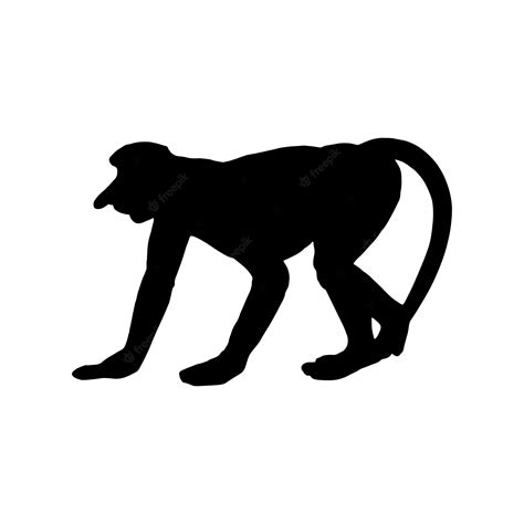 Premium Vector | Isolated black silhouette of a monkey