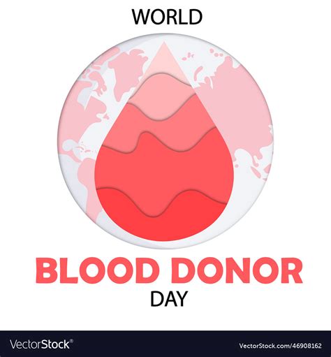 World Blood Donor Day Paper Cut Layers Poster Vector Image