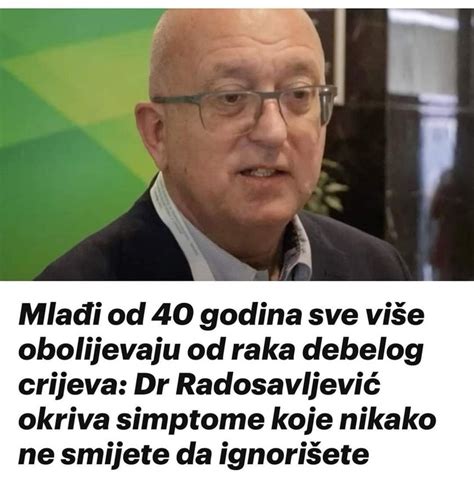 Rak Debelog Creva U Porastu Kod Osoba Mla Ih Od Godina Dr