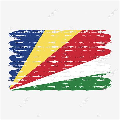 Seychelles Flag Vector With Watercolor Brush Style Seychelles Flag