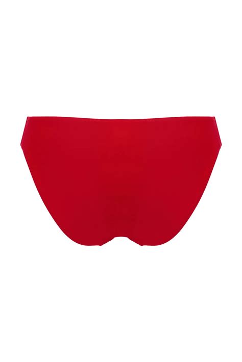 Free Spirit Frill Waist Bikini Brief In Red Pour Moi