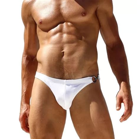 Traje De Ba O Hombre Playa Bikini Corto Aro Liso Meses Sin Intereses