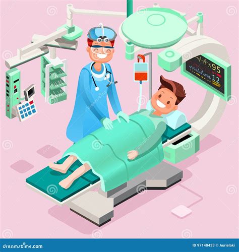 Medical Surgery Isometric People Cartoon Stock Vector Illustration Of