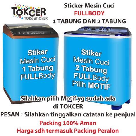 Stiker Mesin Cuci 1 Dan 2 Tabung Fullbody Lazada Indonesia