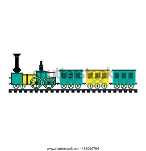 Vector Illustration Toy Train Stock Vector Royalty Free 482000704