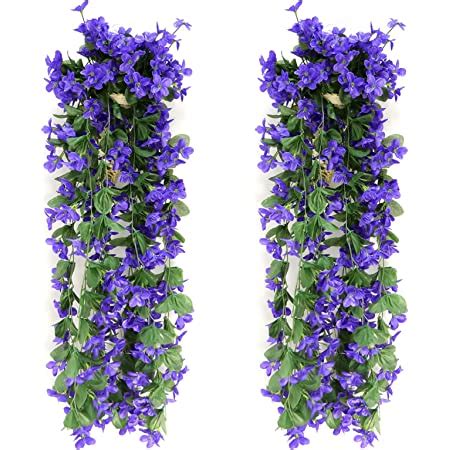 Wocpvm 2 Pcs 70CM Lierre Artificiel Fleurs Artificielles Exterieures