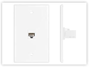 Iwillink Port Keystone Jack Wall Plates Pack White Single Gang