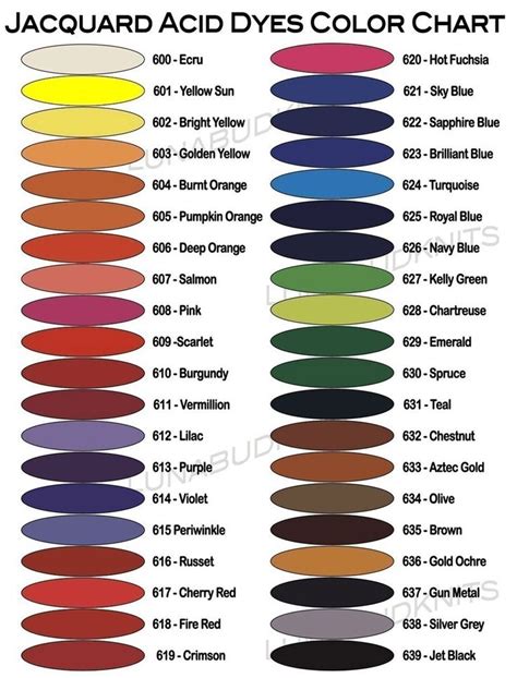 Jacquard Acid Dye Color Mixing Chart Color Mixing Chart Color Mixing