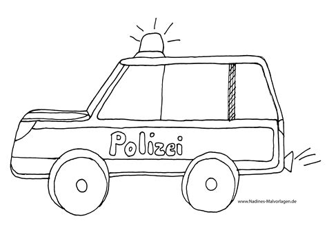 Polizeiauto Mit Blaulicht Ausmalbild 01