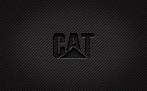 Download Wallpapers Caterpillar Carbon Logo 4k Grunge Art Cat Logo
