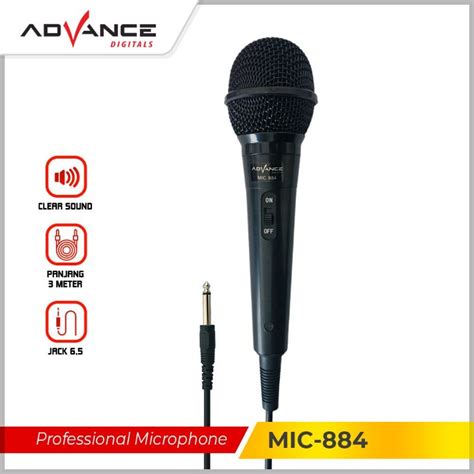 jual advance audio mic karaoke profesional dynamic microphone mic kabel