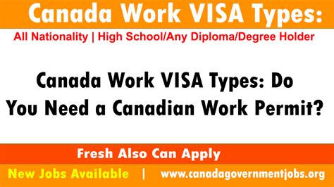 Canada Work Visa Types Do You Need A Canadian Work Permit