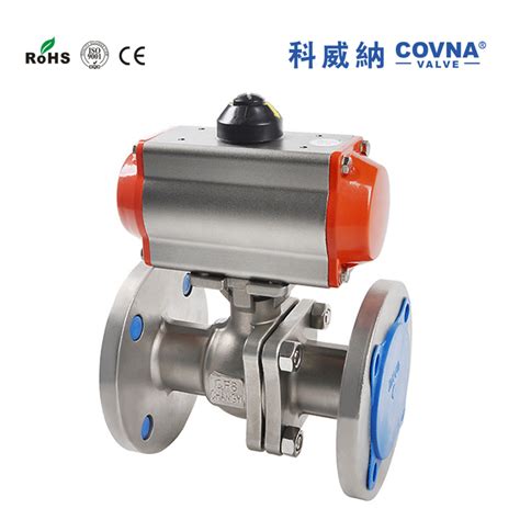 Pneumatic Flange Ball Valve Stainless Steel Covna