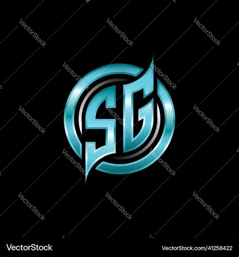 Sg Initial Monogram Logo Circle Rounded Royalty Free Vector