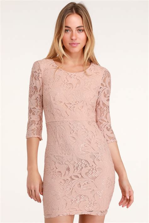 Sexy Blush Pink Lace Dress Lace Bodycon Dress Blush Dress Lulus