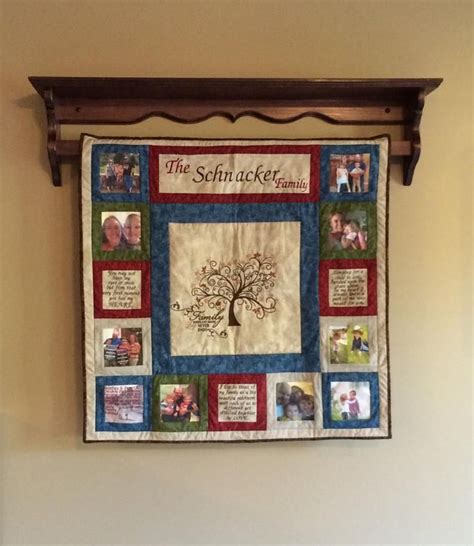 Custom Memory Quilt Wall Hanging Family Photos Personalized Embroidery ...