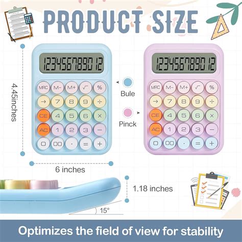 Calculadora electrónica de 2 piezas de colores de caramelo calculadora