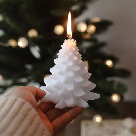 Moule À Bougie En Silicone 3D En Forme De Bougie Pour Sapin De Noël En