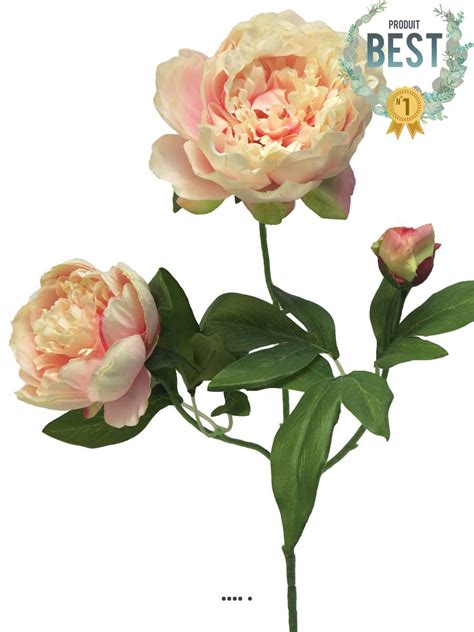 Pivoine artificielle ramifiée 3 têtes H 70 cm Artificielles