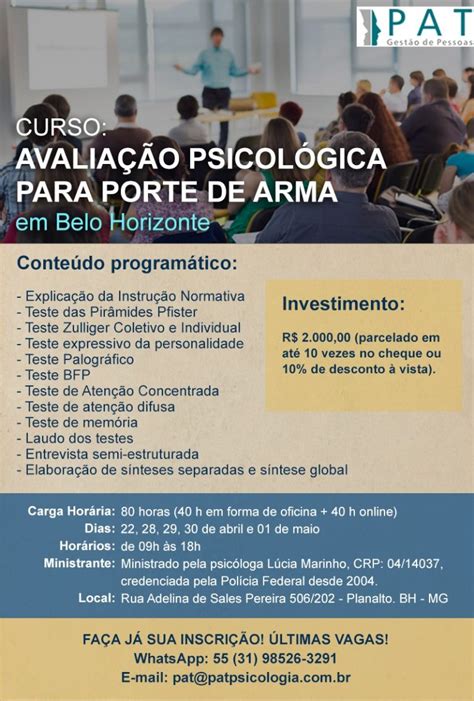 Curso Avalia O Psicol Gica Para Porte De Armas Turma De Abril