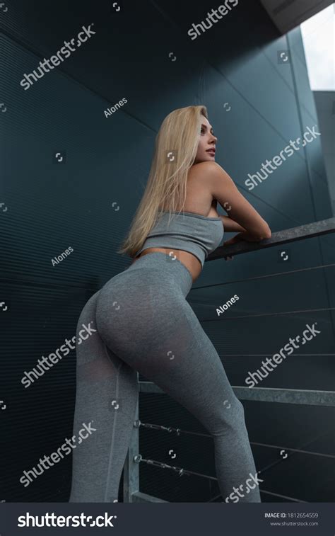 Beautiful Blonde Fitness Woman Sexy Slim Stock Photo Shutterstock