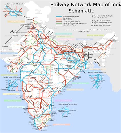 Railway network map of India - Schematic - File:Railway network map of ...