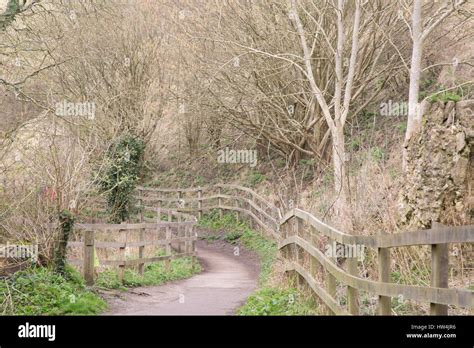 Footpath In Corfe Castle In Winter Dorset England Uk Stock Photo Alamy
