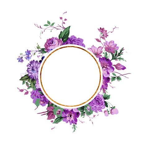 Circle With Purple Flower Decorative 13929791 PNG