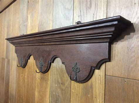 Dark Stained Oak Coat Hooks Authentic Reclamation