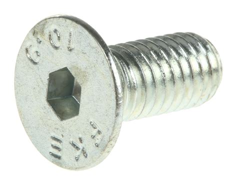 Vis 6 pans à tête fraisée hexagonale M5 x 12mm en Acier RS