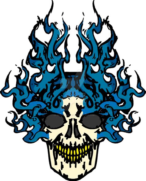 Blue Flaming Skull Design by Ds-Designs-on-DA on DeviantArt