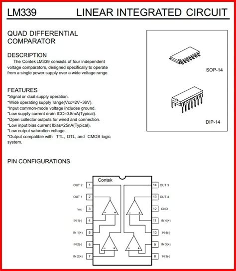 Lm Voltage Comparator Pinout Features Circuit Off